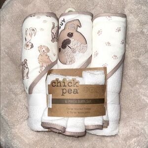 Chick Pea 6 Piece Bath Set with Dog Print